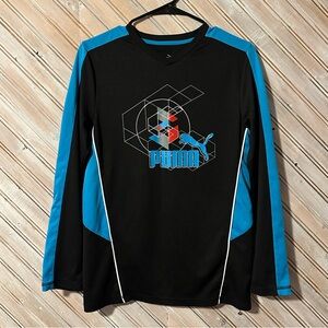 Puma Men's Black and Blue Rash Guard